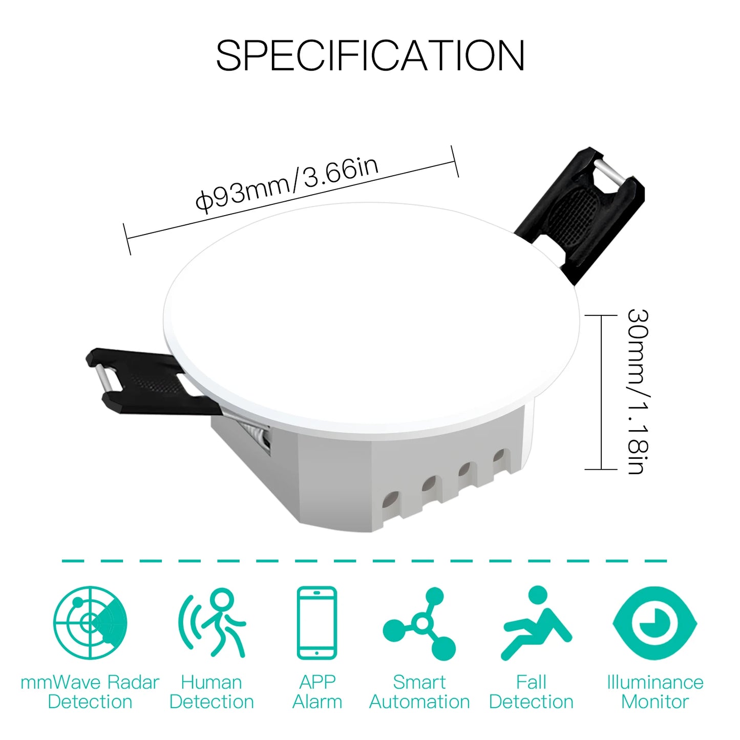 Tuya – détecteur intelligent de présence humaine ZigBee/WiFi, capteur de détection Radar, fonction photométrique 2 en 1, Hub PIR de plafond Smart Life