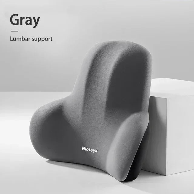 Appui-tête en mousse à mémoire de forme, ensemble de soutien lombaire, oreiller ergonomique pour le cou, coussin de dos, siège de conducteur de voiture, tissu Polyester respirant et confortable