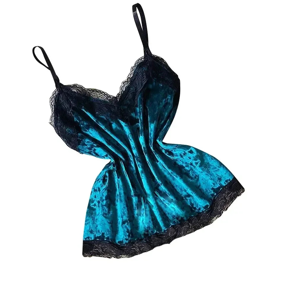 Été déshabillé en dentelle Sexy Satin pyjamas ensemble femmes chemise de nuit 2 pièces haut court et ensemble short et haut Homewear vêtements de détente