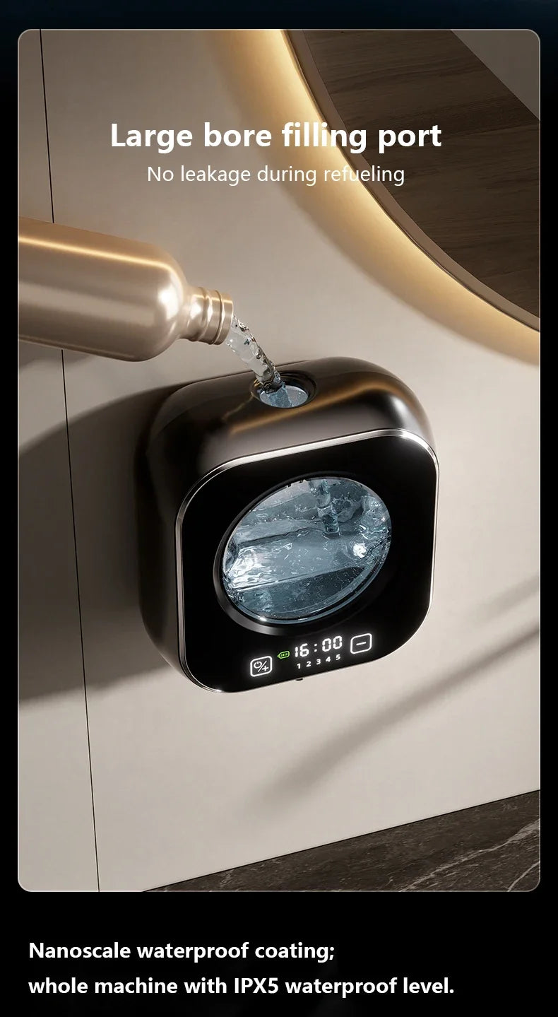 Distributeur de savon automatique mural, grande capacité, capteur Rechargeable sans contact, cuisine avec nettoyage intelligent LED