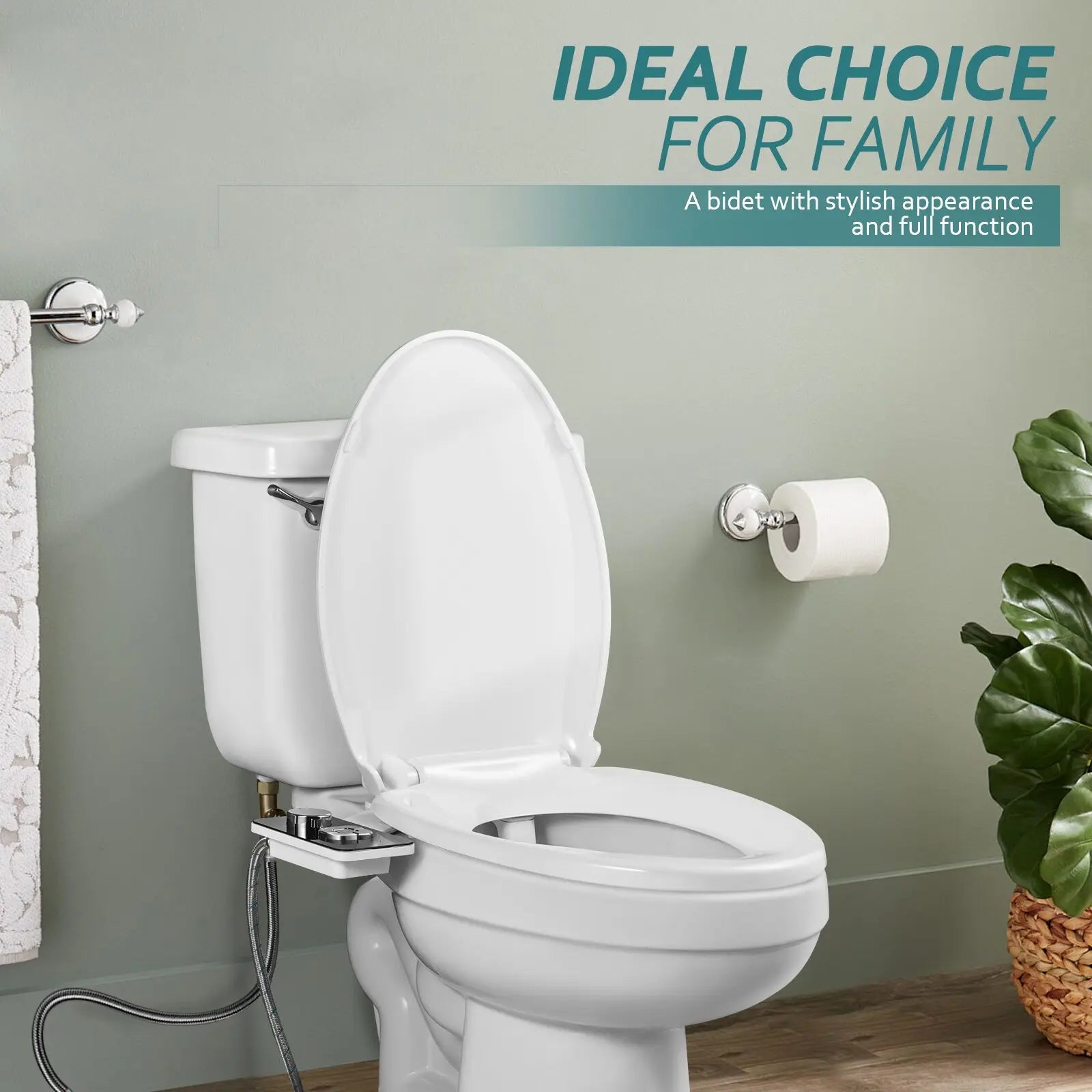 Bidet familial avec fonctionnalités complètes et design élégant pour salle de bain moderne