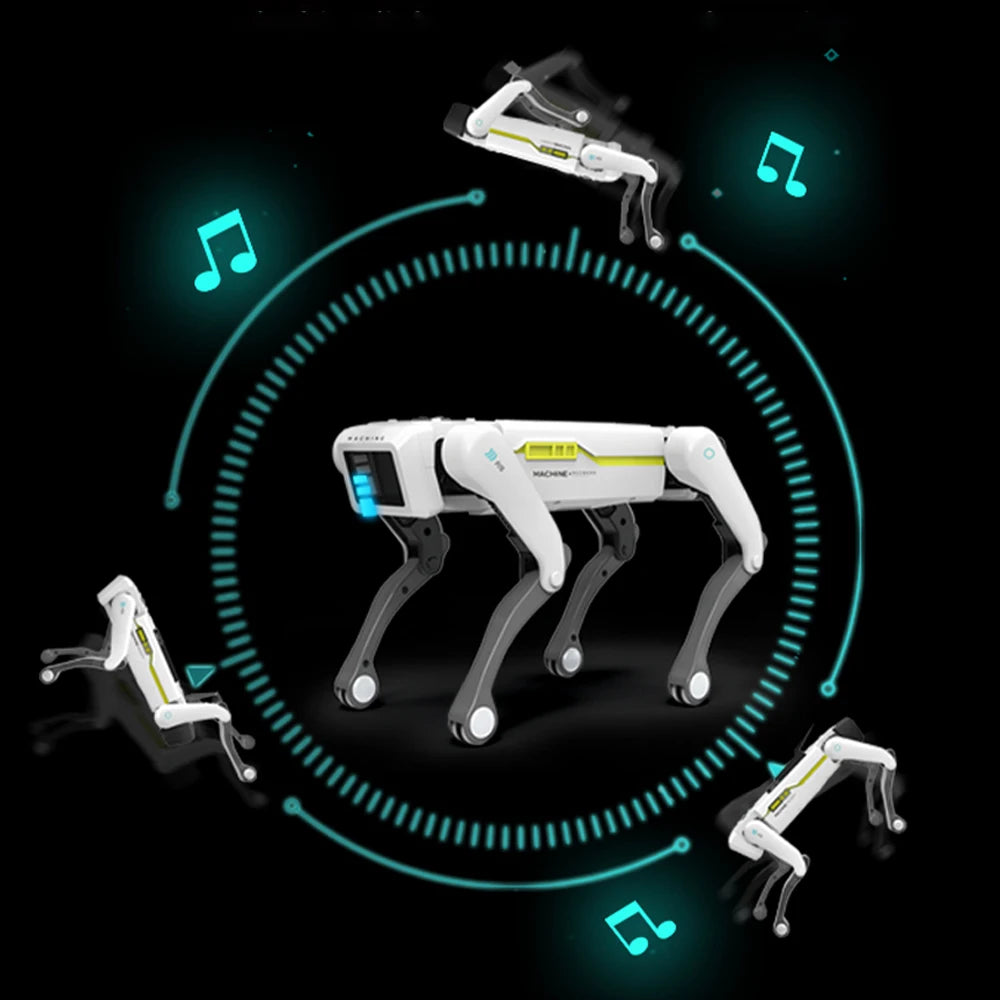 Robot chien intelligent avec lumières et notes musicales, gadget high-tech futuriste