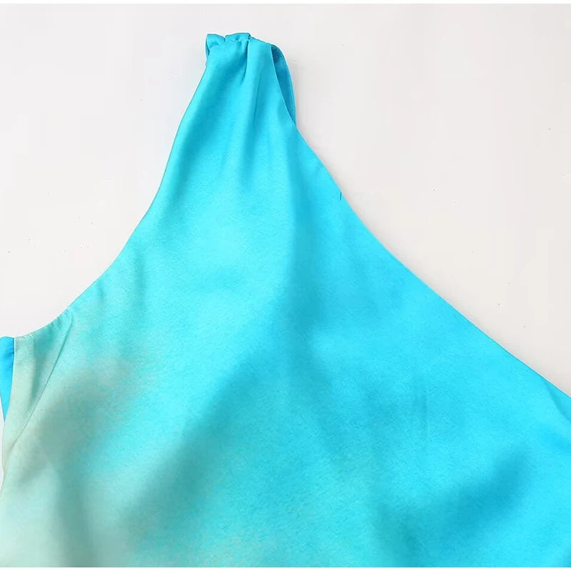 Mini Robe Plissée à Col Diagonal pour Femme, Vêtement à Manches Courtes et Imprimé, Style Urbain, pour ix, Nouvelle Collection 2024
