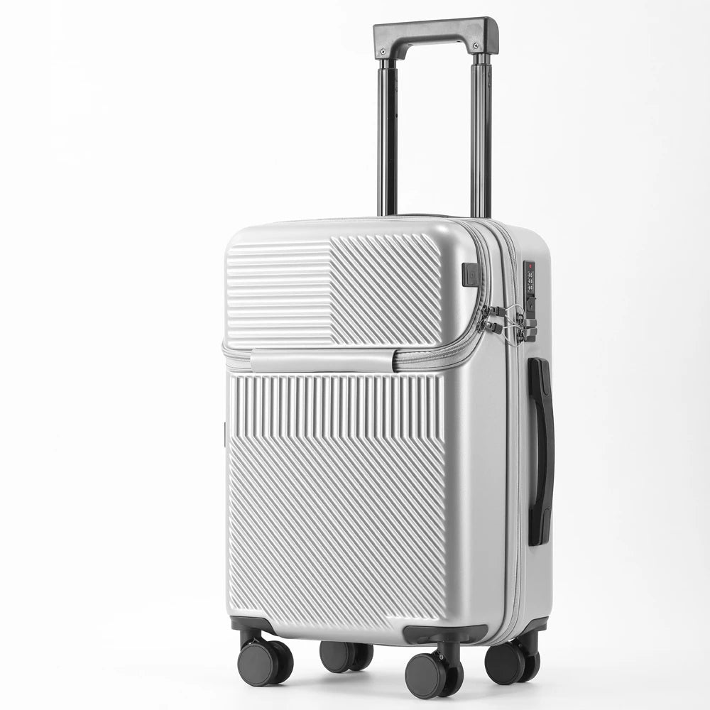 Valise bagages valise d'affaires élégante avec porte-gobelet compacte 20 pouces légère bagage à main
