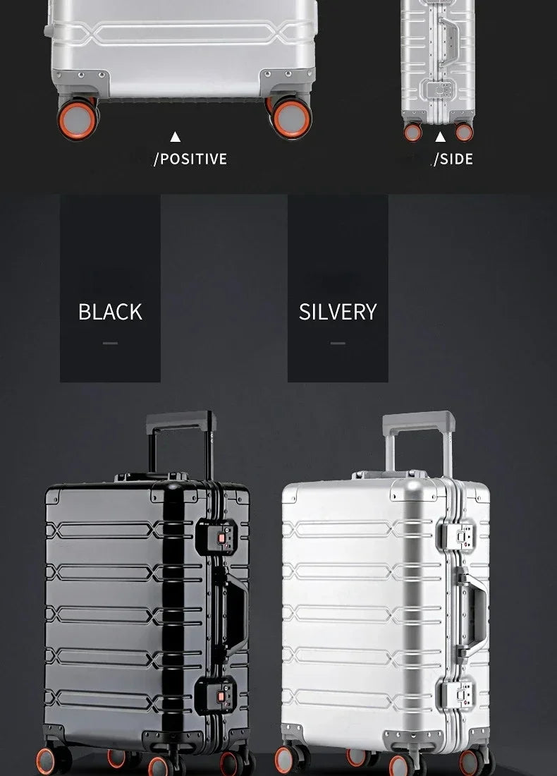 TravelTrolley bagages 20 ''valise de cabine à main sacs de voyage bagages roulants valise de voyage en alliage d'aluminium-magnésium
