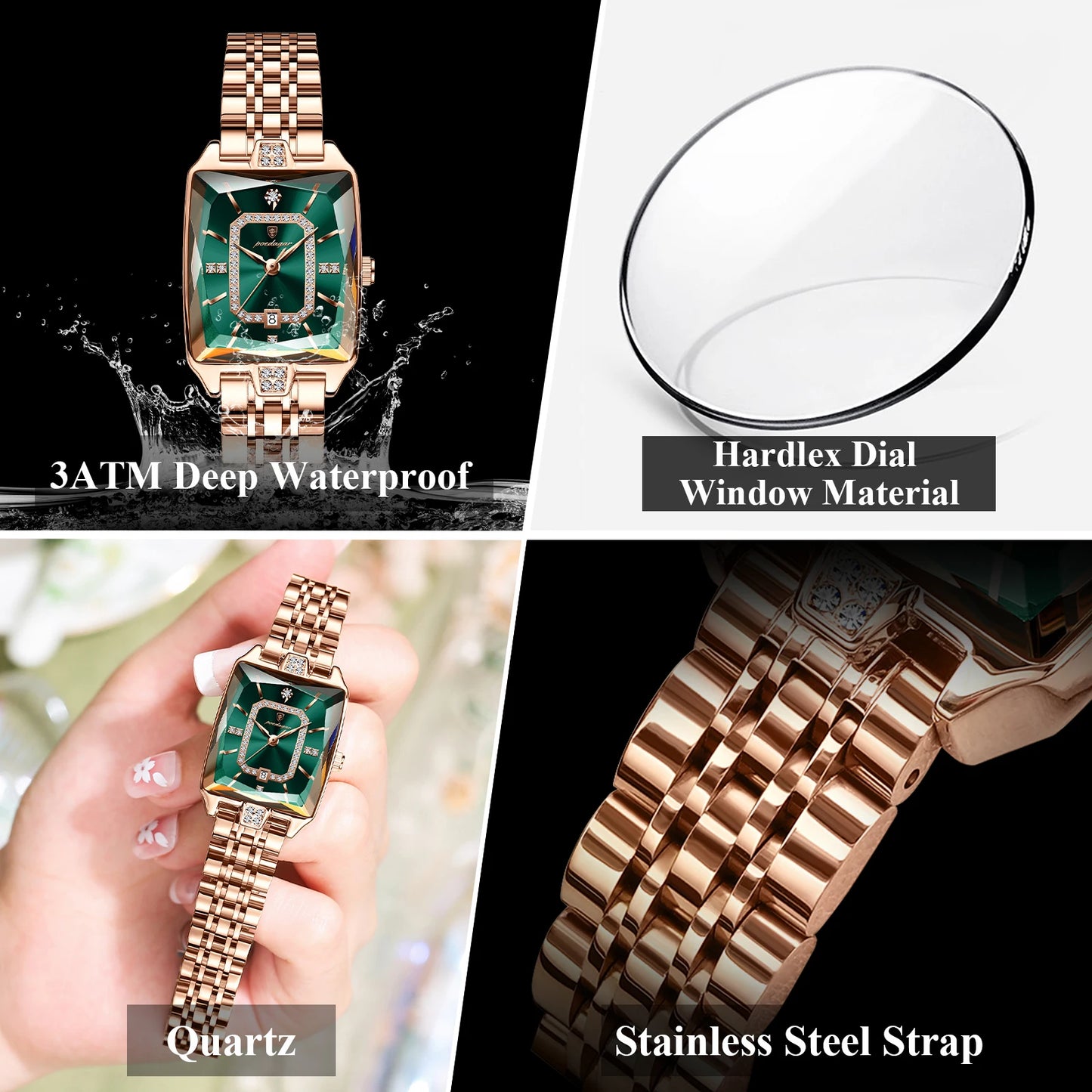 POEDAGAR luxe femme montre étanche Date haute qualité décontracté dames montre-bracelet en acier inoxydable Quartz élégant femmes montres