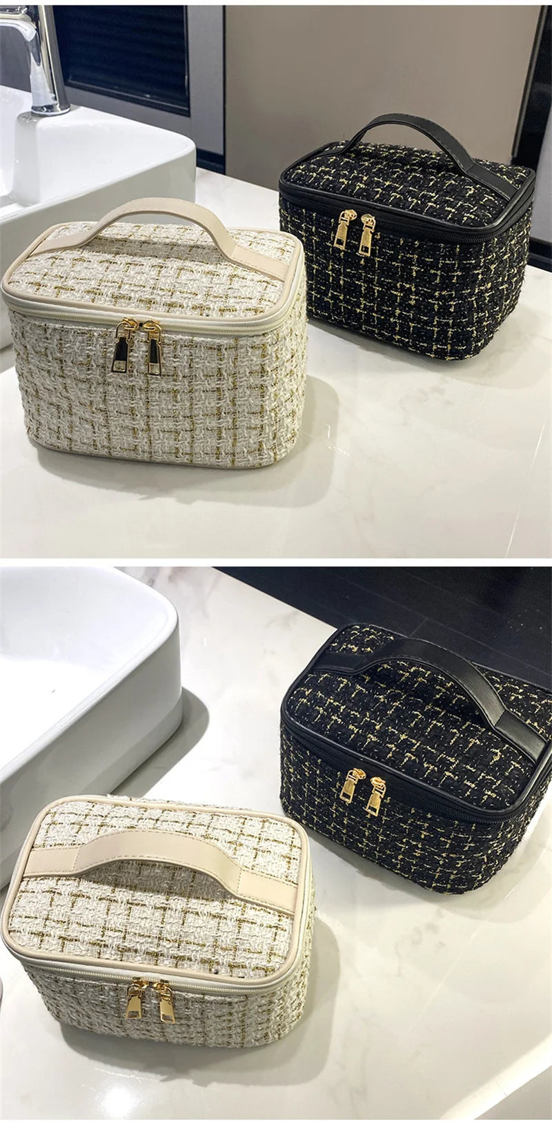 Nouvelle Trousse de Maquillage Portable pour Femme, Style Parfumé, Simple et Tendance, Grande Capacité, pour le Maquillage et les Voyages