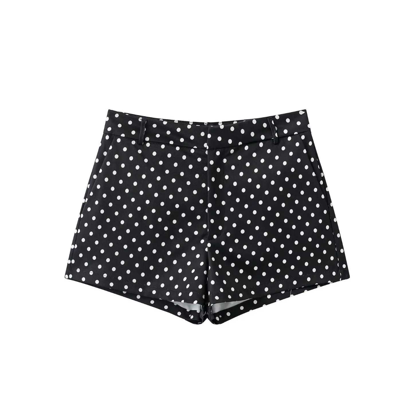 HH mode femmes à pois imprimé manteaux courts automne manches longues col roulé fermeture éclair avec poches cordon veste décontractée