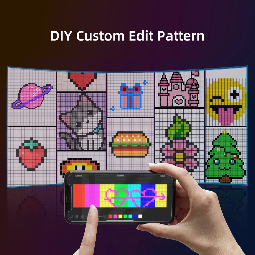 Tapis de souris pixel art personnalisable avec smartphone, motifs DIY, cadeau geek, design créatif