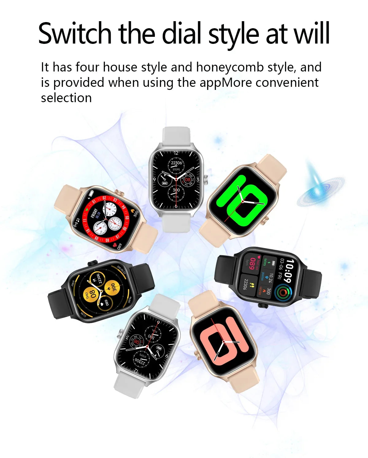 Montre connectée HOMEFISH C20, écran HD de 1.77 pouces, appel Bluetooth, alerte de message, mode sport, montre connectée pour hommes et femmes