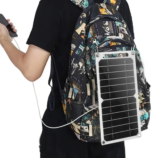 Batterie portable, panneau de charge pour téléphone portable, panneau solaire 6.1V 35W avec USB, étanche, pour la randonnée et le camping en plein air