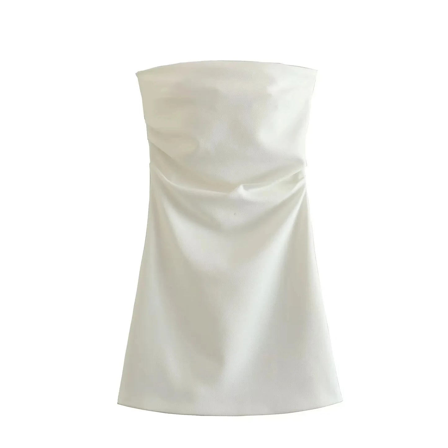 TRAF robe femmes épaules dénudées Corset robes courtes froncé dos nu bleu noir blanc robe femme Sexy moulante robes de soirée