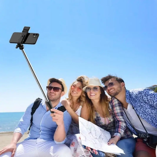 Trépied perche à selfie avec télécommande Bluetooth, support de téléphone sans fil avec lumière d'appoint pour tous les smartphones