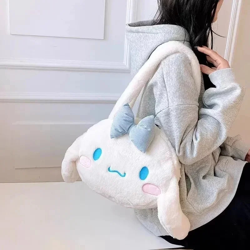 Sanrio mignon doux polyvalent grande capacité en peluche sac à bandoulière femme nouveau Kulomi sac à main dessin animé sac en peluche sac de messager