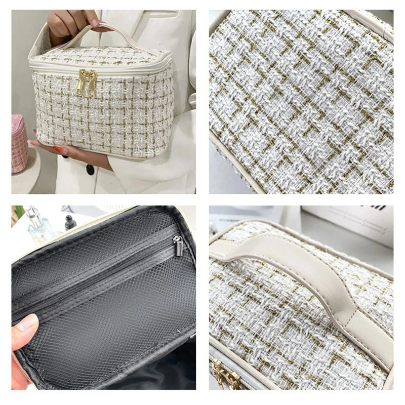 Nouvelle Trousse de Maquillage Portable pour Femme, Style Parfumé, Simple et Tendance, Grande Capacité, pour le Maquillage et les Voyages