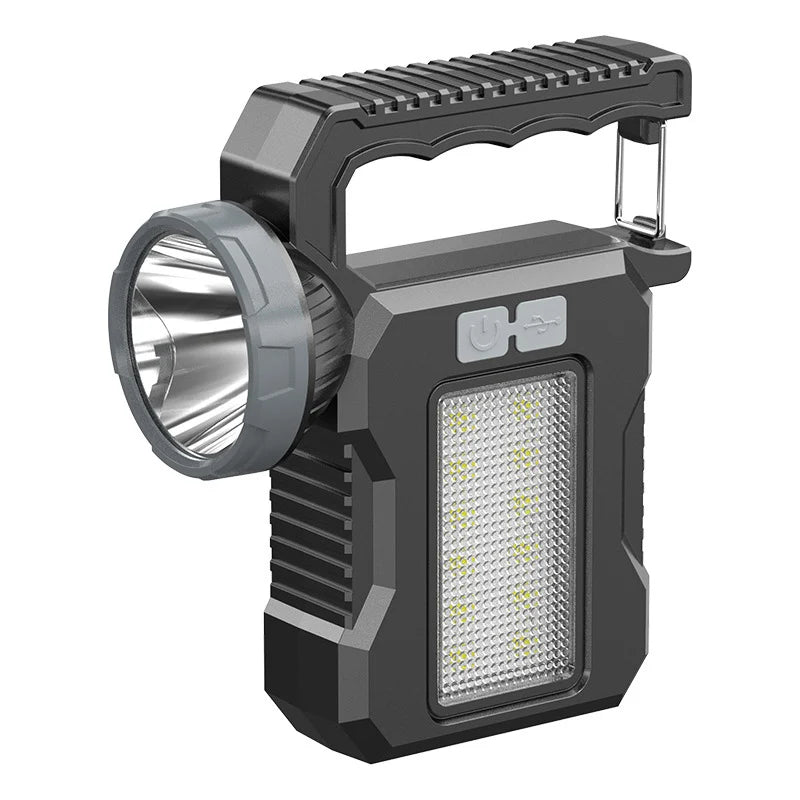 Lampe de poche solaire Portable puissante et Rechargeable, projecteur avec COB, lampe de travail, lanterne de Camping en plein air, randonnée, pêche