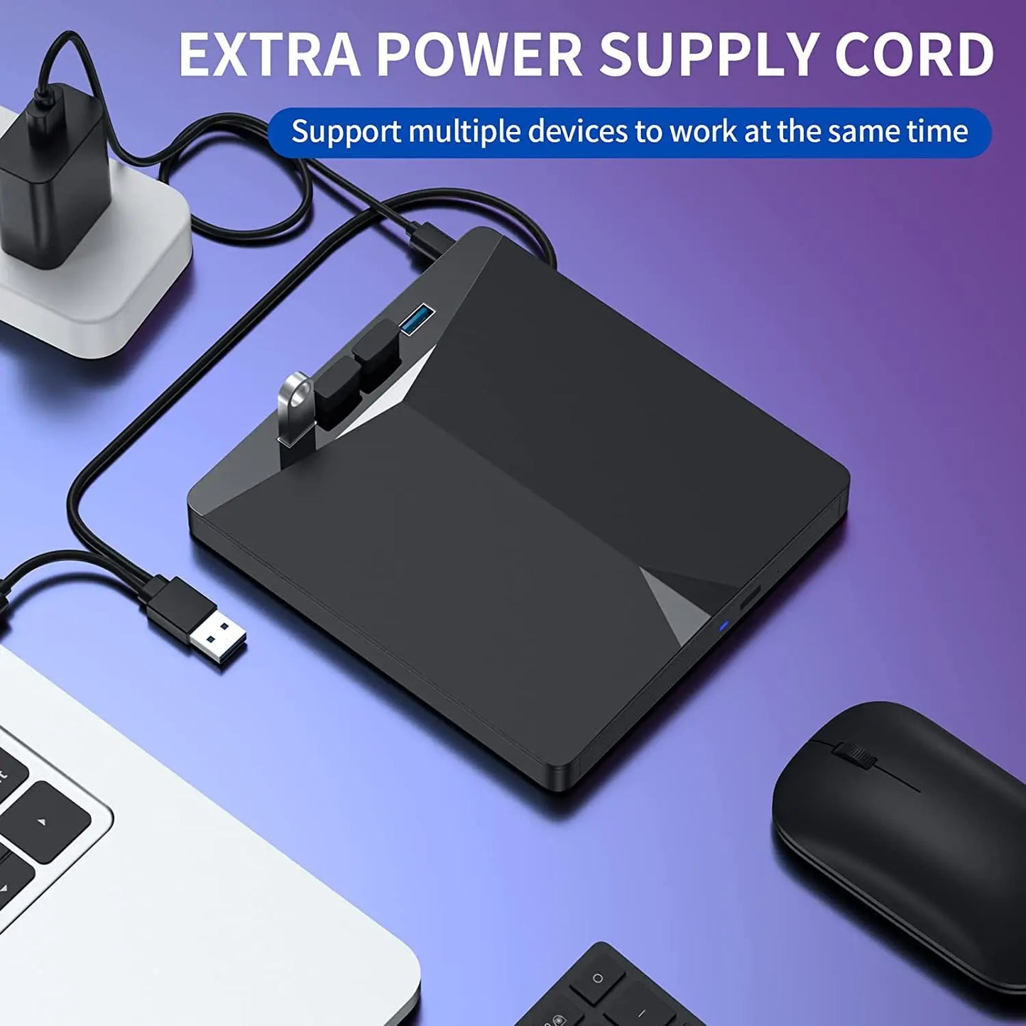 7-en-1 USB 3.0 type-c externe DVD RW lecteur de CD graveur lecteur lecteur optique externe pour PC portable bureau IMacs
