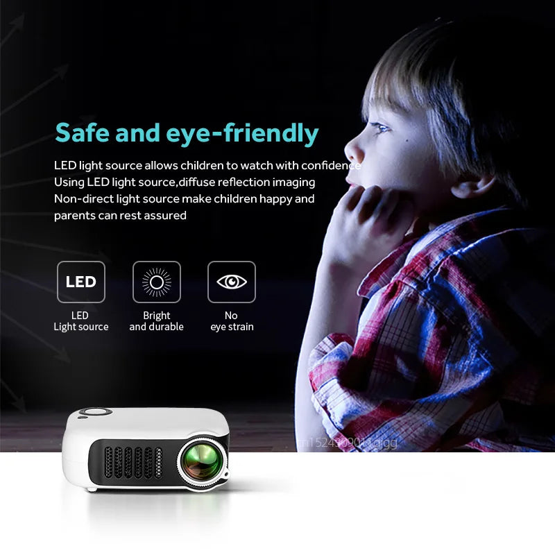 Projecteur LED enfant, lumière douce sans éblouissement, idéal pour cinéma maison sécurisé