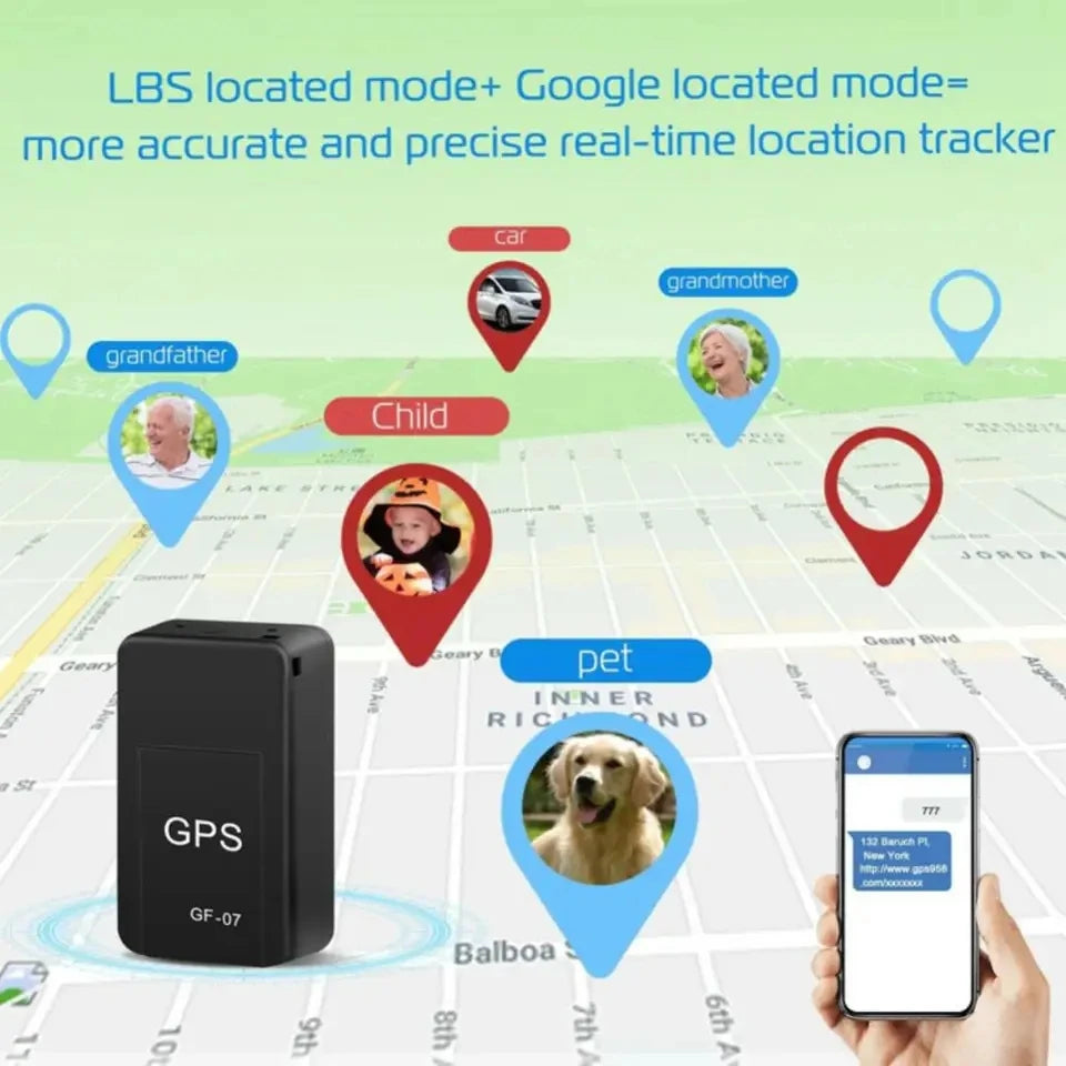 Traceur GPS GF-07 pour localisation en temps réel de voiture, enfant, animal ou personne âgée