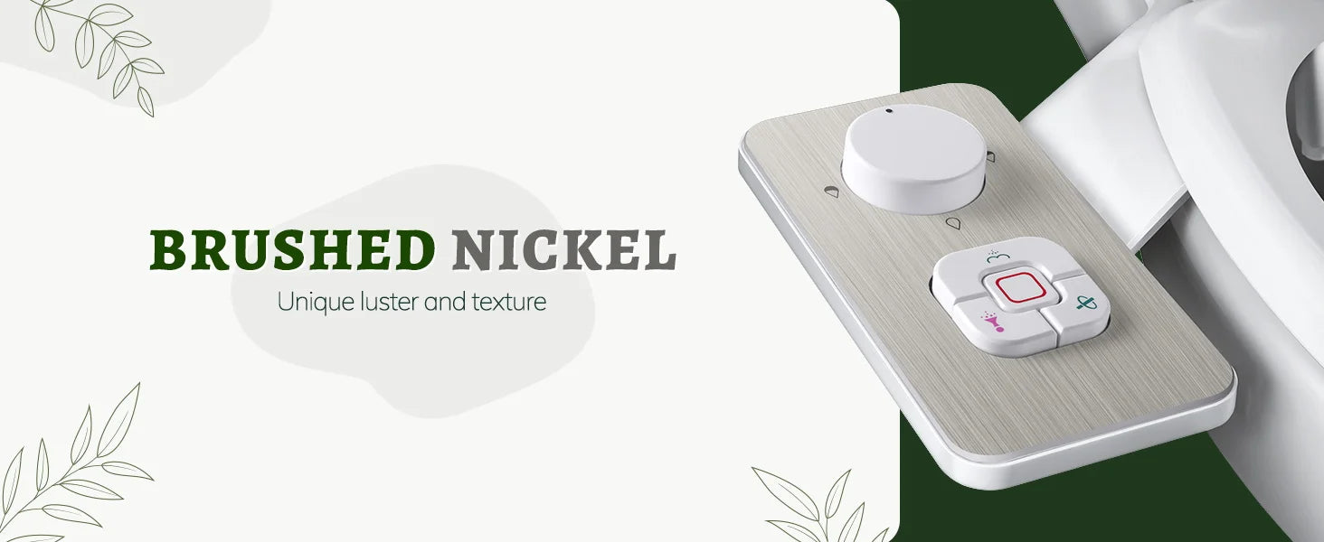 Panneau de commande bidet en nickel brossé avec boutons intuitifs pour toilettes intelligentes