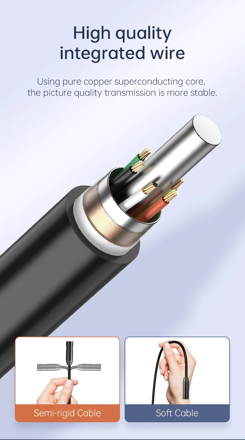 Caméra endoscopique industrielle HD1080P, 8mm, écran IPS 4.3 pouces, 1080P, pour inspection de tuyaux, réparation automobile, étanchéité IP67, 8 LED