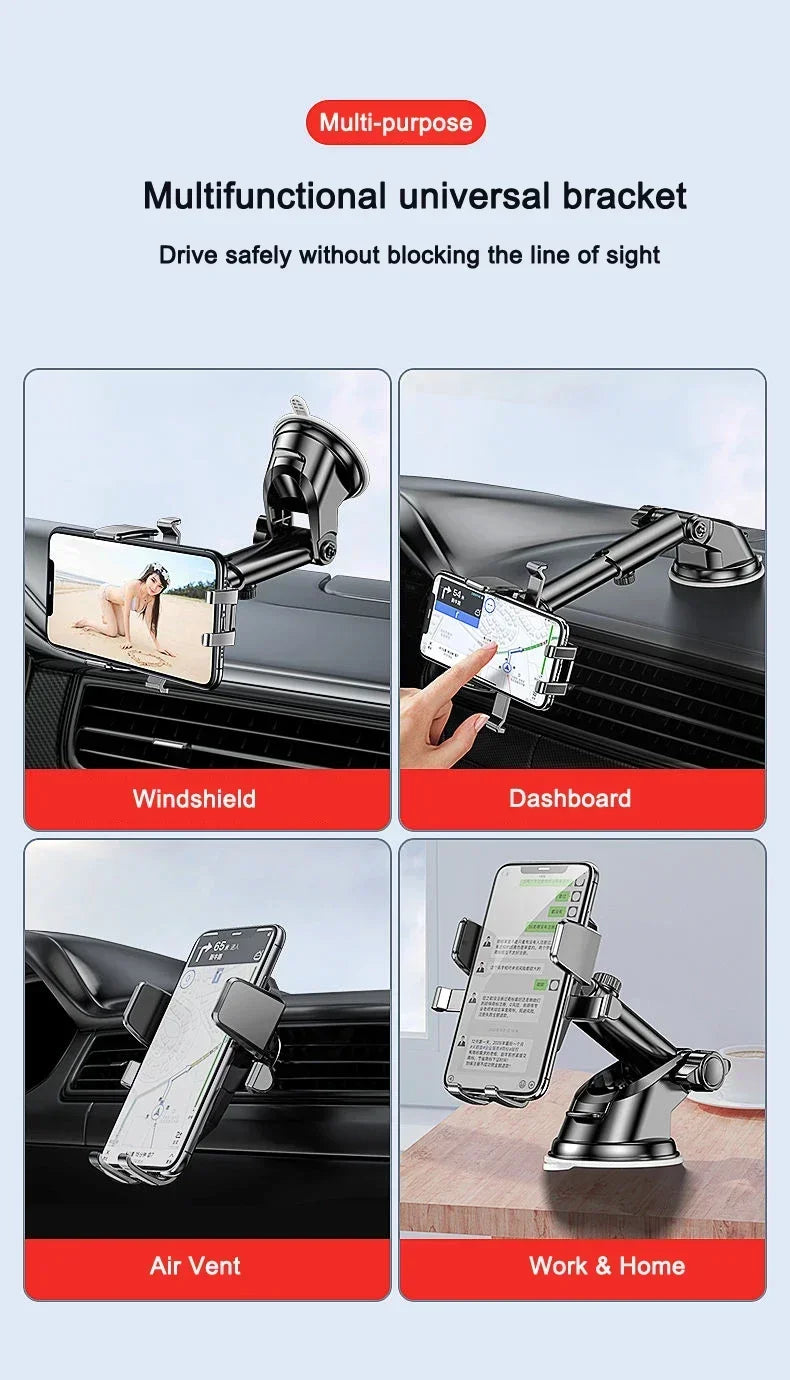 NOUVEAU Support de téléphone universel pour voiture à ventouse 360° °   Support de téléphone portable pour tableau de bord de voiture, compatible avec iPhone, Samsung, Xiaomi