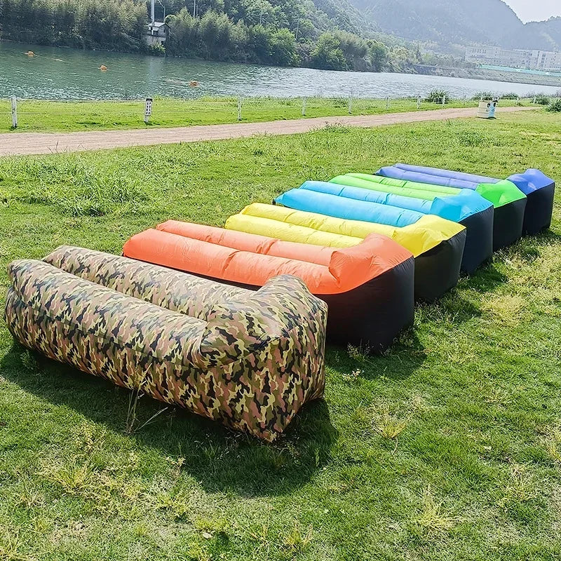 Tendance produits de plein Air canapé-lit gonflable rapide sac de couchage de bonne qualité sac gonflable sac paresseux canapé de plage 240*70 cm