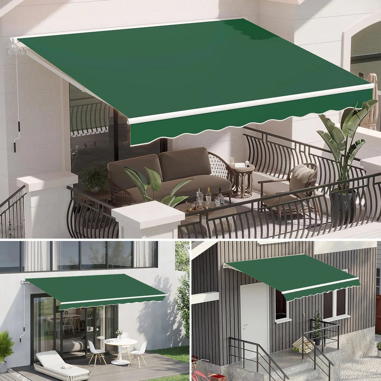 Auvent rétractable imperméable de remplacement, tissu Oxford 420D, Protection solaire, auvent de Patio anti-âge, auvent de remplacement, revêtement PU