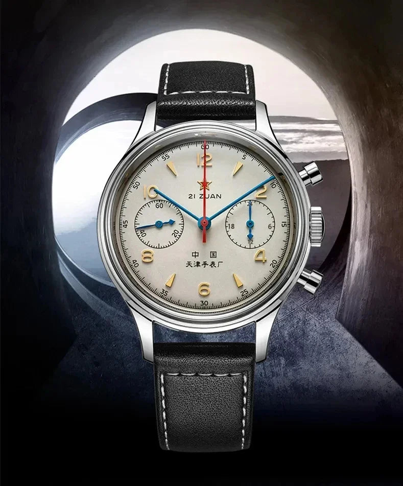 Montres pour hommes 1963 pilote montre automatique 42mm étanche rétro quartz chronographe montre habillée vintage