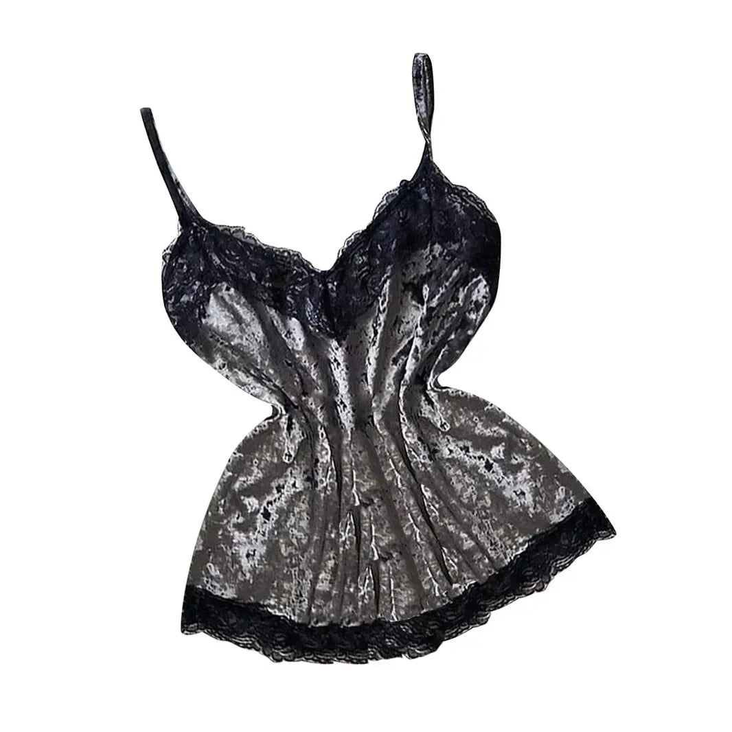 Été déshabillé en dentelle Sexy Satin pyjamas ensemble femmes chemise de nuit 2 pièces haut court et ensemble short et haut Homewear vêtements de détente