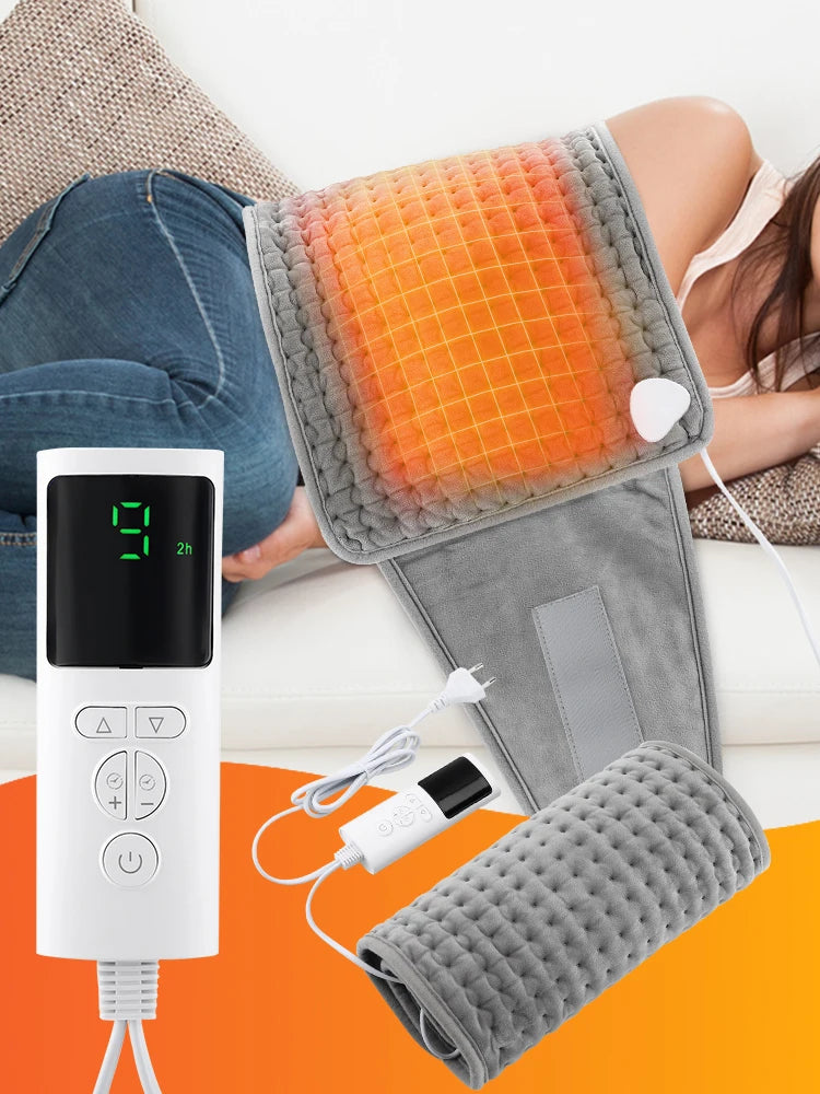 Coussin chauffant électrique avec télécommande numérique, idéal pour soulager les douleurs musculaires