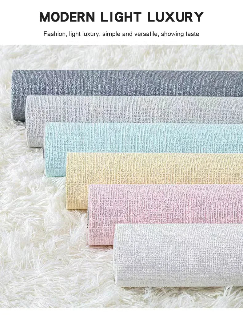 50cmX2.8M/10m lin 3D mousse auto-adhésive couleur unie PVC épaissi imperméable fond mur rénovation papier peint autocollant mural