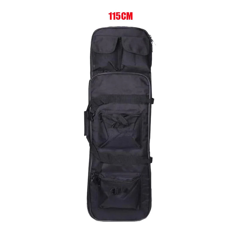 Sac de transport noir 115 cm pour équipement, avec multiples poches et sangles de fixation