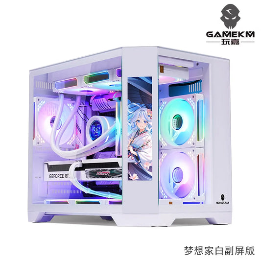 WJCOOLMAN Dreamer version écran secondaire vue sur la mer boîtier d'ordinateur M-ATX boîtier d'ordinateur de bureau prend en charge 360 refroidissement par eau