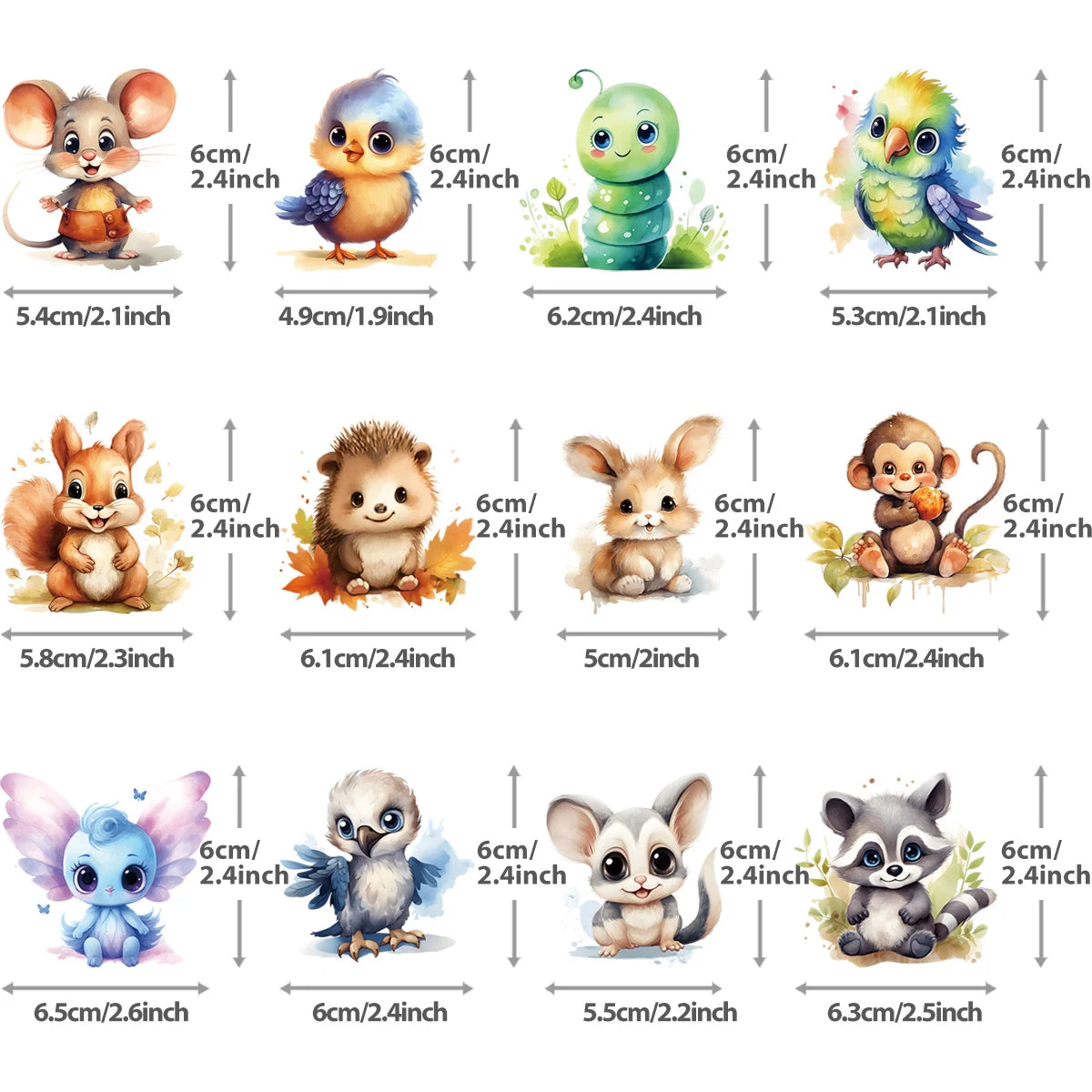 Collection de figurines animaux mignons en résine, 6 cm, idéales pour décoration ou collection