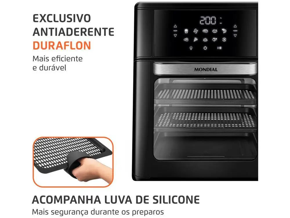 Friteuse électrique sans huile/four à air chaud Mondial AFON-12L-FB Noir 12L - 220V