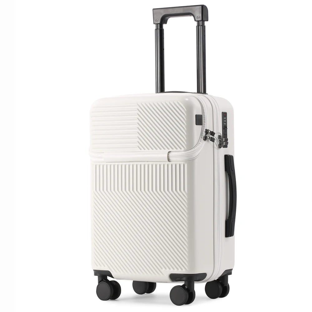 Valise bagages valise d'affaires élégante avec porte-gobelet compacte 20 pouces légère bagage à main