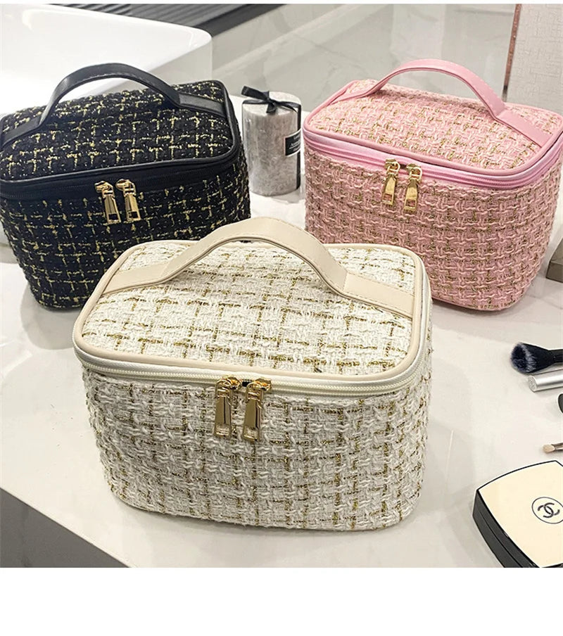 Nouvelle Trousse de Maquillage Portable pour Femme, Style Parfumé, Simple et Tendance, Grande Capacité, pour le Maquillage et les Voyages