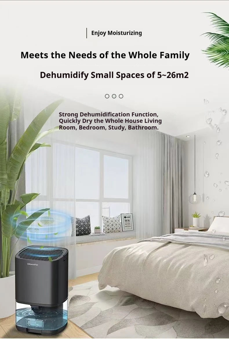 Déshumidificateur d'air portable silencieux Homefish, absorbeur d'humidité, pour la maison, la chambre, le bureau, la cuisine, sécheur d'air, désodorisant, prise EU/US