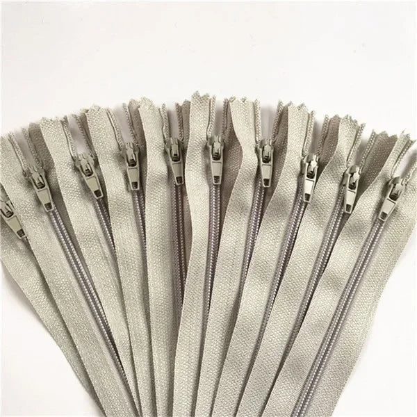 Fermetures éclair métalliques grises pour couture et bricolage, accessoires de couture pratiques