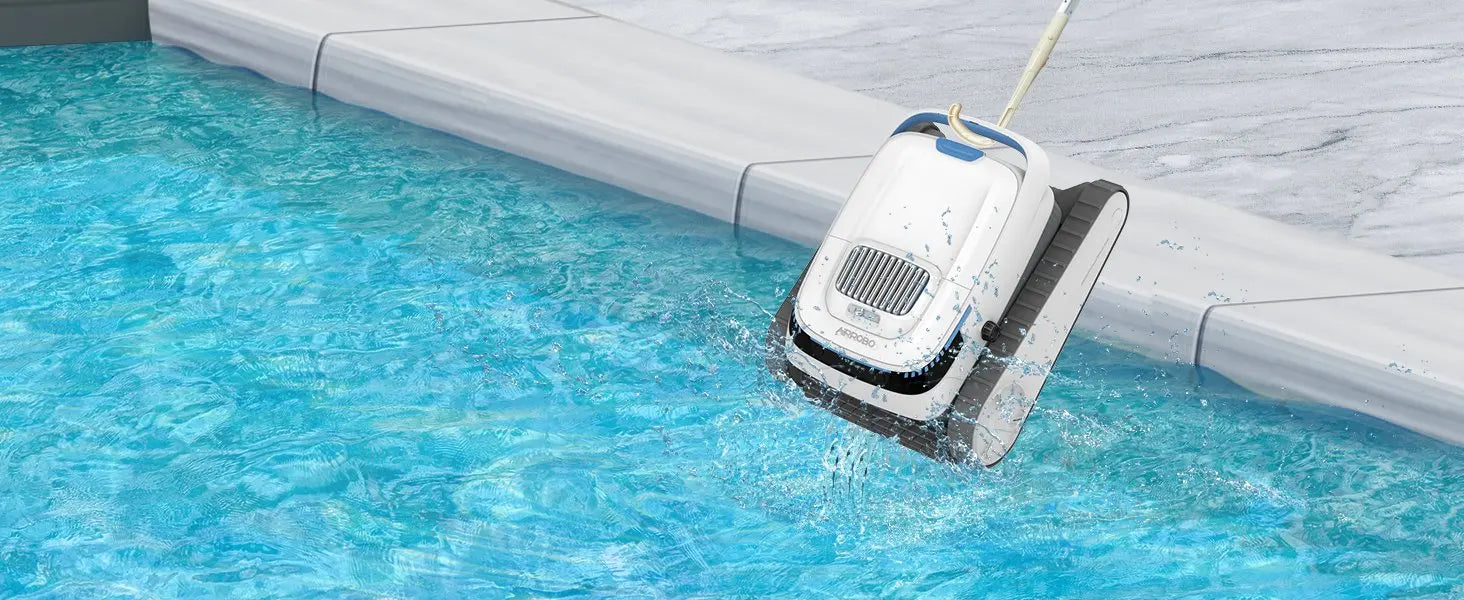 Robot nettoyeur de piscine automatique avec chenilles, idéal pour l'entretien piscine haut de gamme