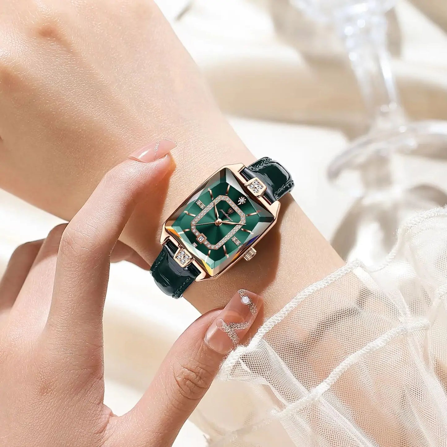 POEDAGAR Original luxe femmes montre-bracelet étanche en cuir Date femme montre élégante de haute qualité Quartz femmes montres Reloj