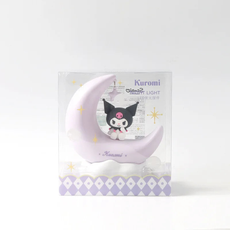 Veilleuse LED Kuromi en forme de croissant de lune, décoration mignonne pour chambre d'enfant