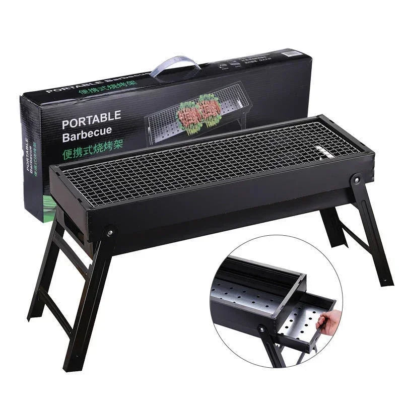 Nouveau grand Barbecue Barbecue gril pliant Portable charbon de bois Camping en plein air pique-nique brûleur pliable charbon de bois Camping Barbecue four