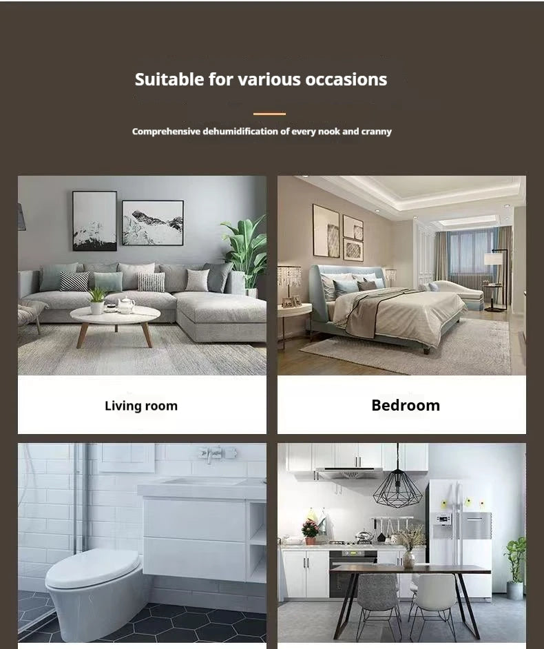 Déshumidificateur d'air portable silencieux Homefish, absorbeur d'humidité, pour la maison, la chambre, le bureau, la cuisine, sécheur d'air, désodorisant, prise EU/US
