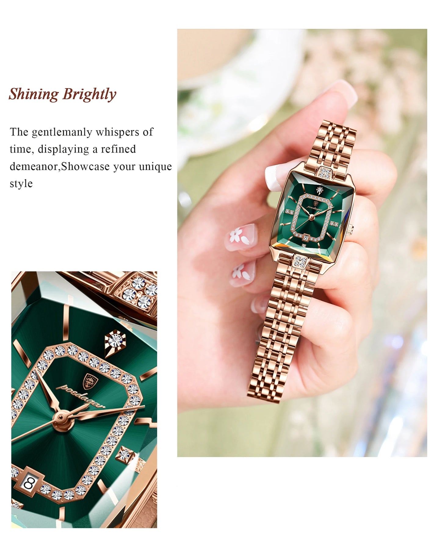 POEDAGAR luxe femme montre étanche Date haute qualité décontracté dames montre-bracelet en acier inoxydable Quartz élégant femmes montres