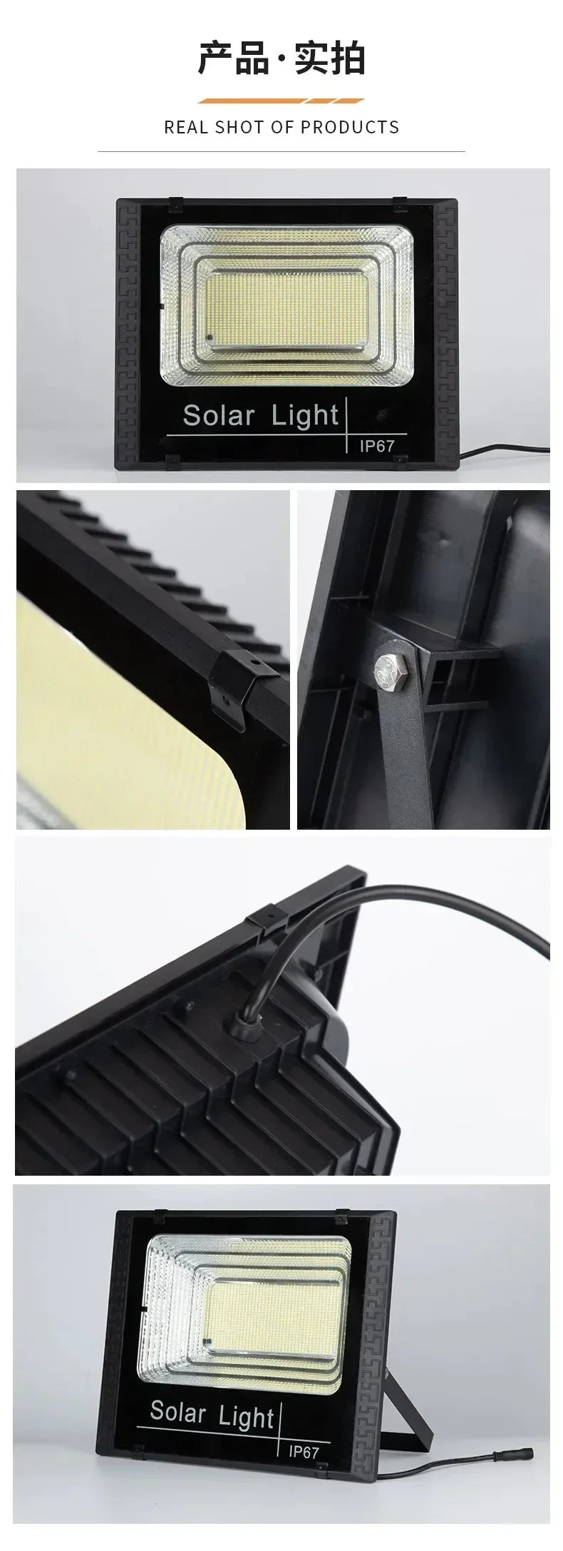 JVEE 30W 1000mAh projecteurs solaires télécommande alimenté projecteur extérieur étanche IP67 Villa lampadaire Angle réglable