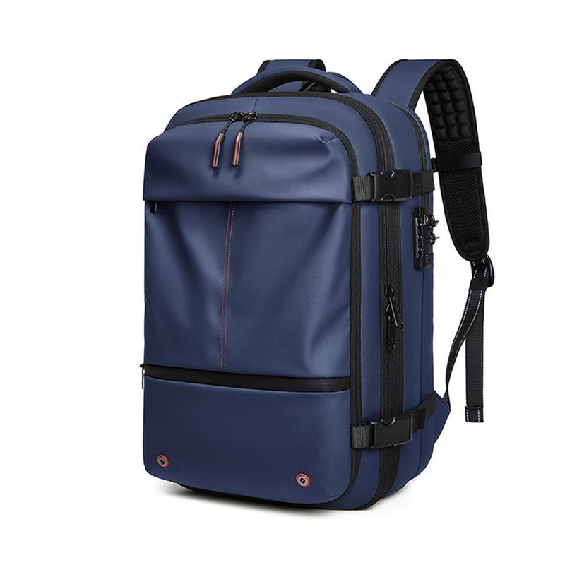 Sac à dos à compression sous vide pour ordinateur portable, sac à dos de voyage pour hommes, grande capacité, sac à dos scolaire, expansion, extérieur, SR, 17 pouces