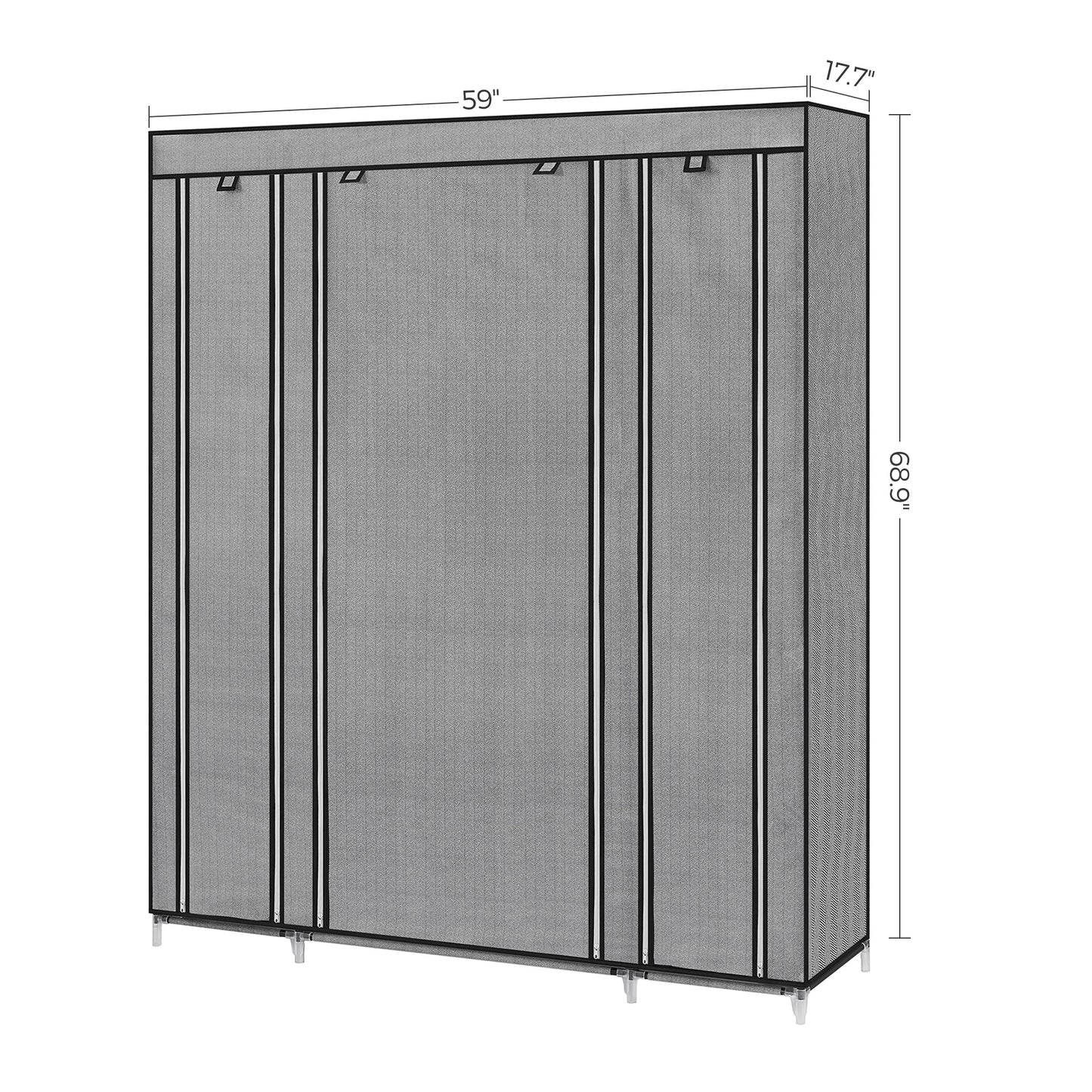 Bly GMICS-armoire de Cisco, penderie portable pour chambre à coucher, rail à vêtements avec housse en tissu non tissé, évaluation du stockage des vêtements