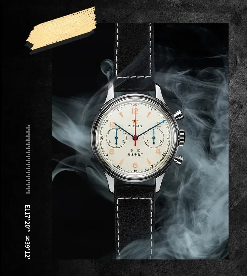 Montres pour hommes 1963 pilote montre automatique 42mm étanche rétro quartz chronographe montre habillée vintage